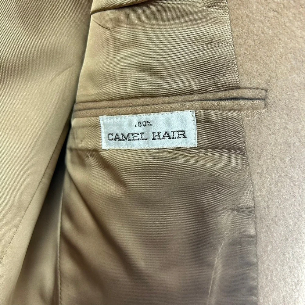 Men's‎ Tan 100% Camel Hair Blazer Jacket – Classic Two-Button Style